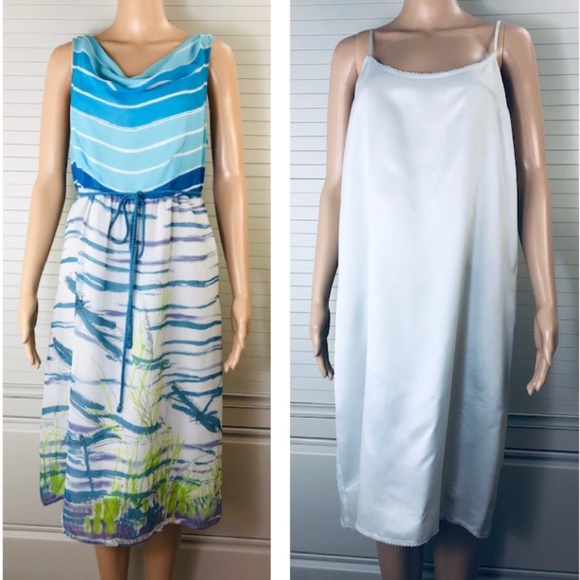 NWT Anthropologie by We Love Vera Draper Neck Midi Dress w Underdress Slip 10 - Picture 2 of 12